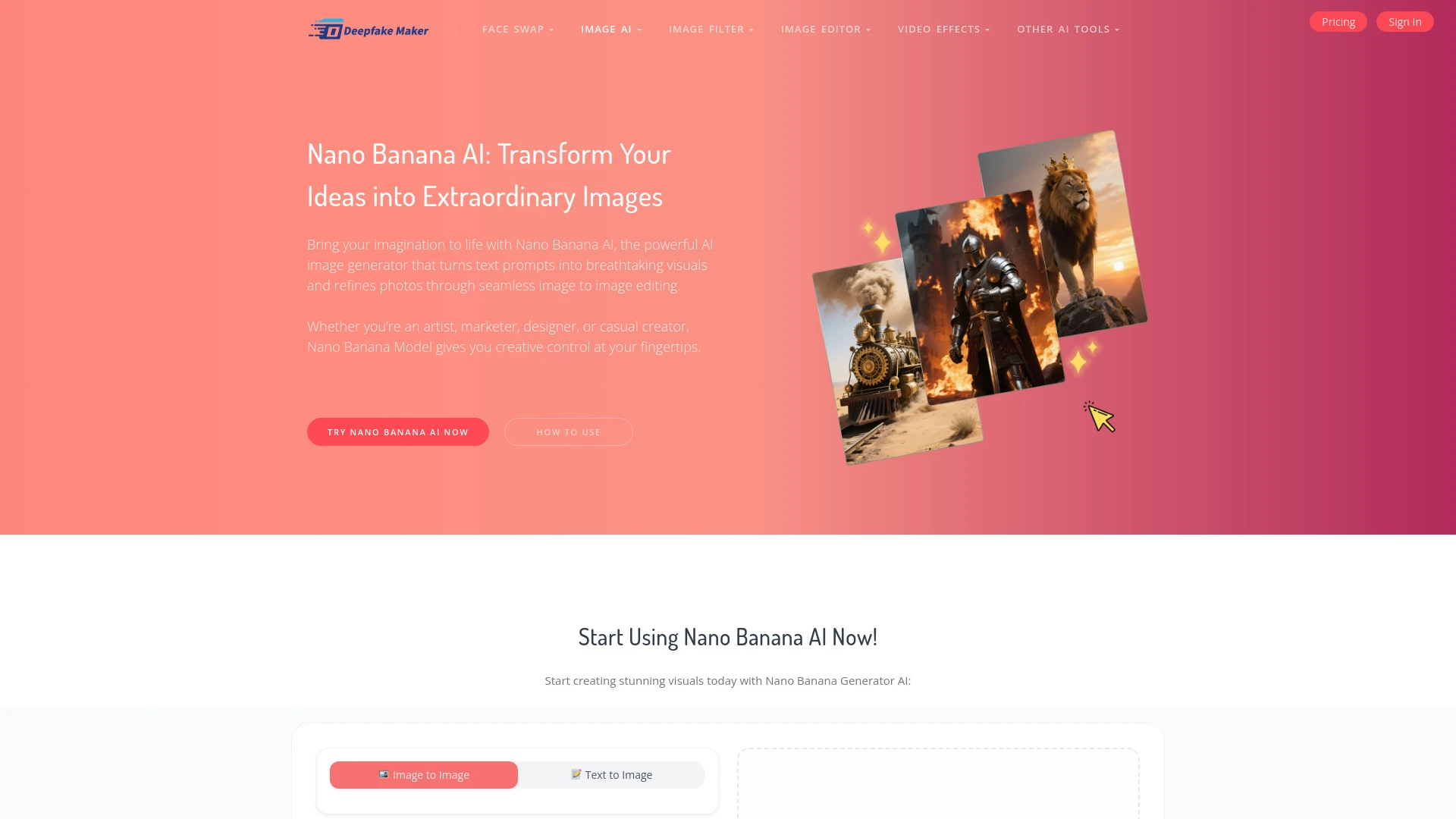 Deepfake Maker Nano Banana AI - AI Tool Ocean