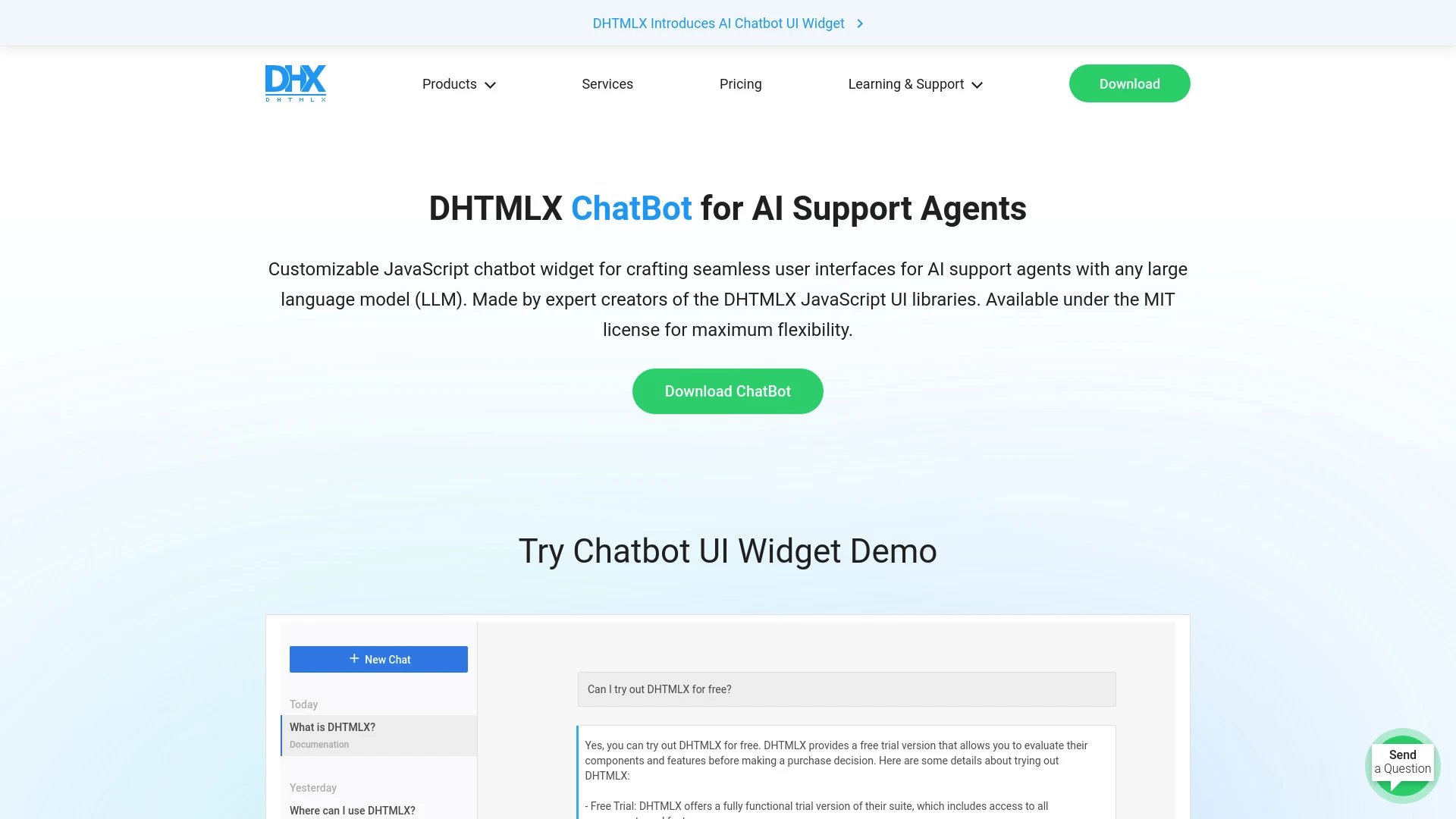 DHTMLX ChatBot - AI Tool Ocean