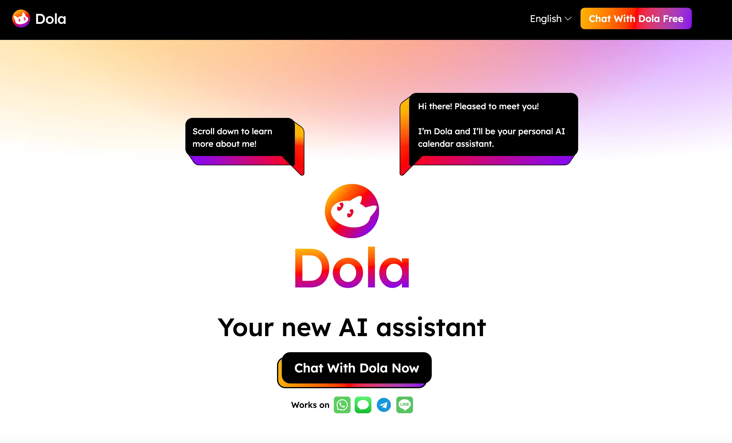 Dola - AI Calendar Assistant - AI Tool Ocean