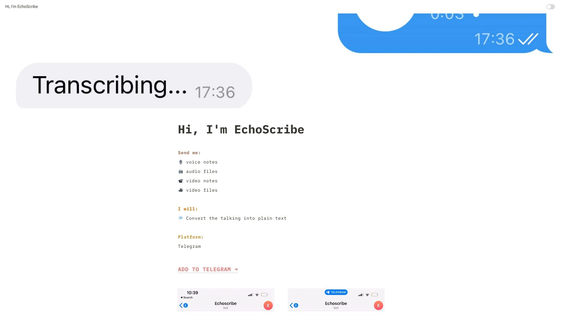 EchoScribe - AI Tool Ocean