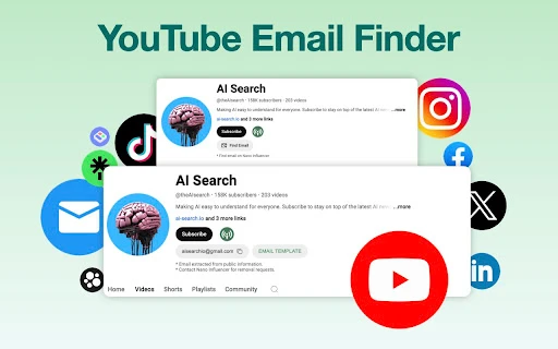 Email Finder on YouTube - Chrome Extension - AI Tool Ocean
