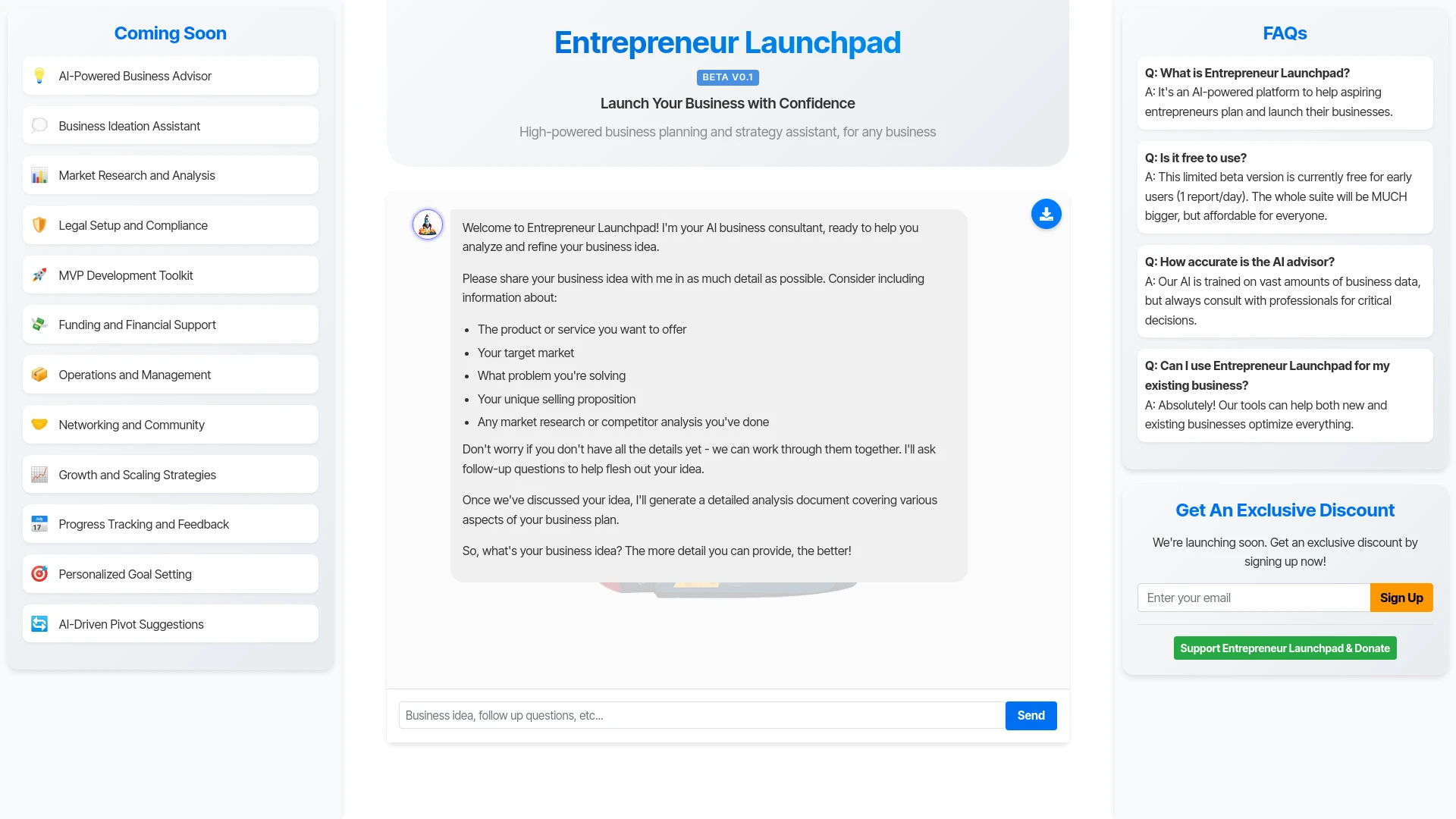 Entrepreneur Launchpad - AI Tool Ocean