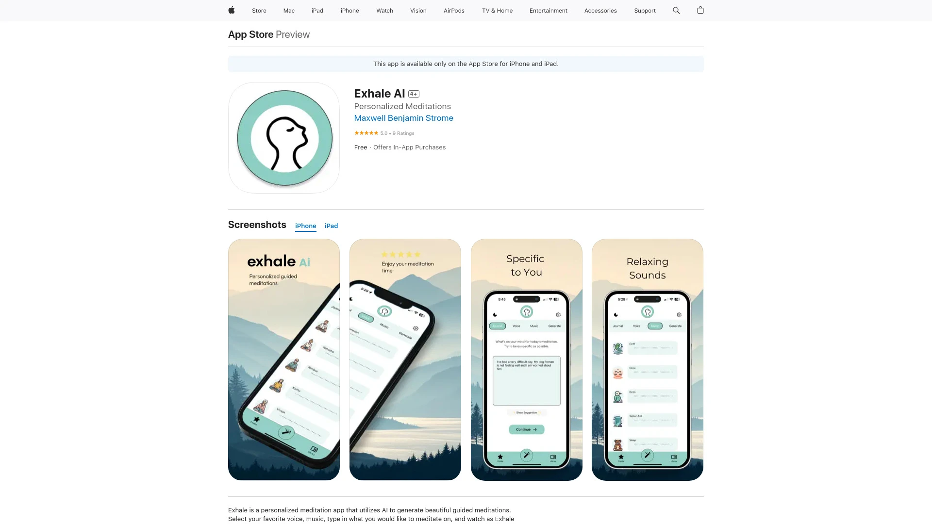 Exhale AI - AI Tool Ocean
