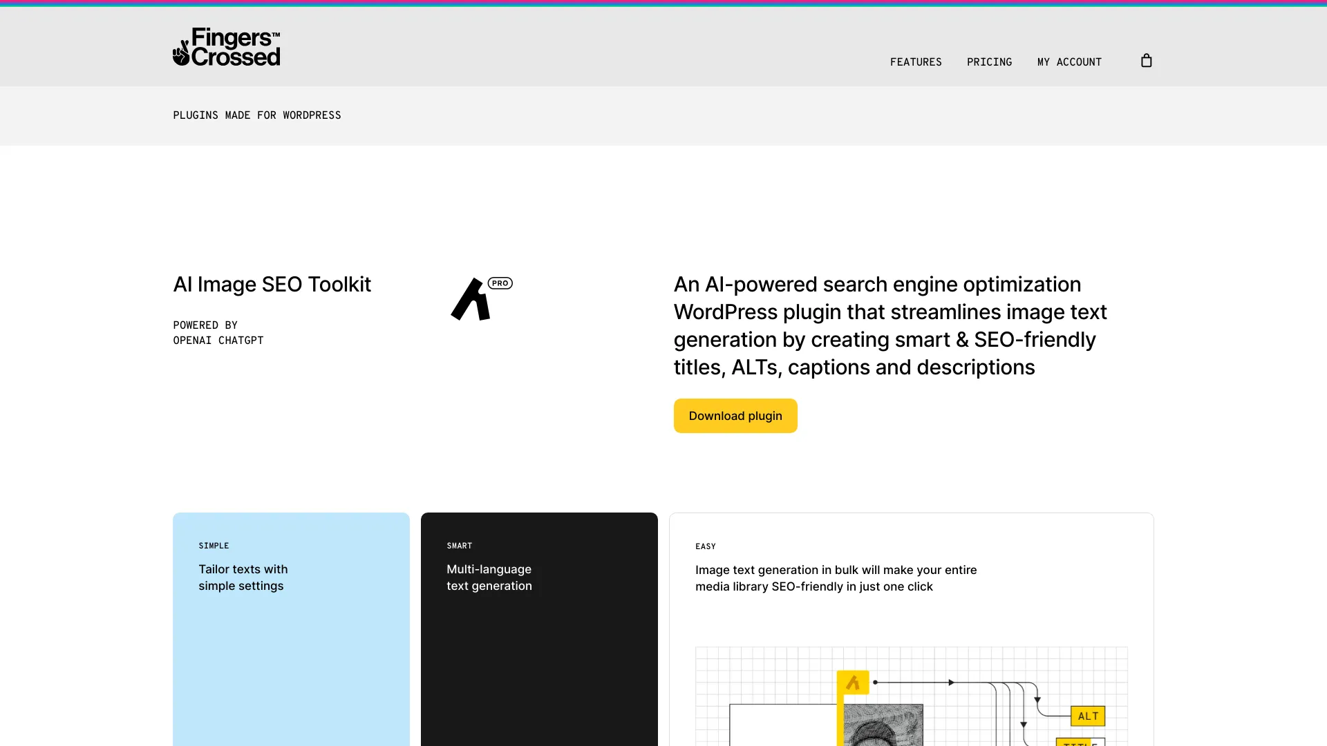 Fingers Crossed AI Image SEO Toolkit - AI Tool Ocean