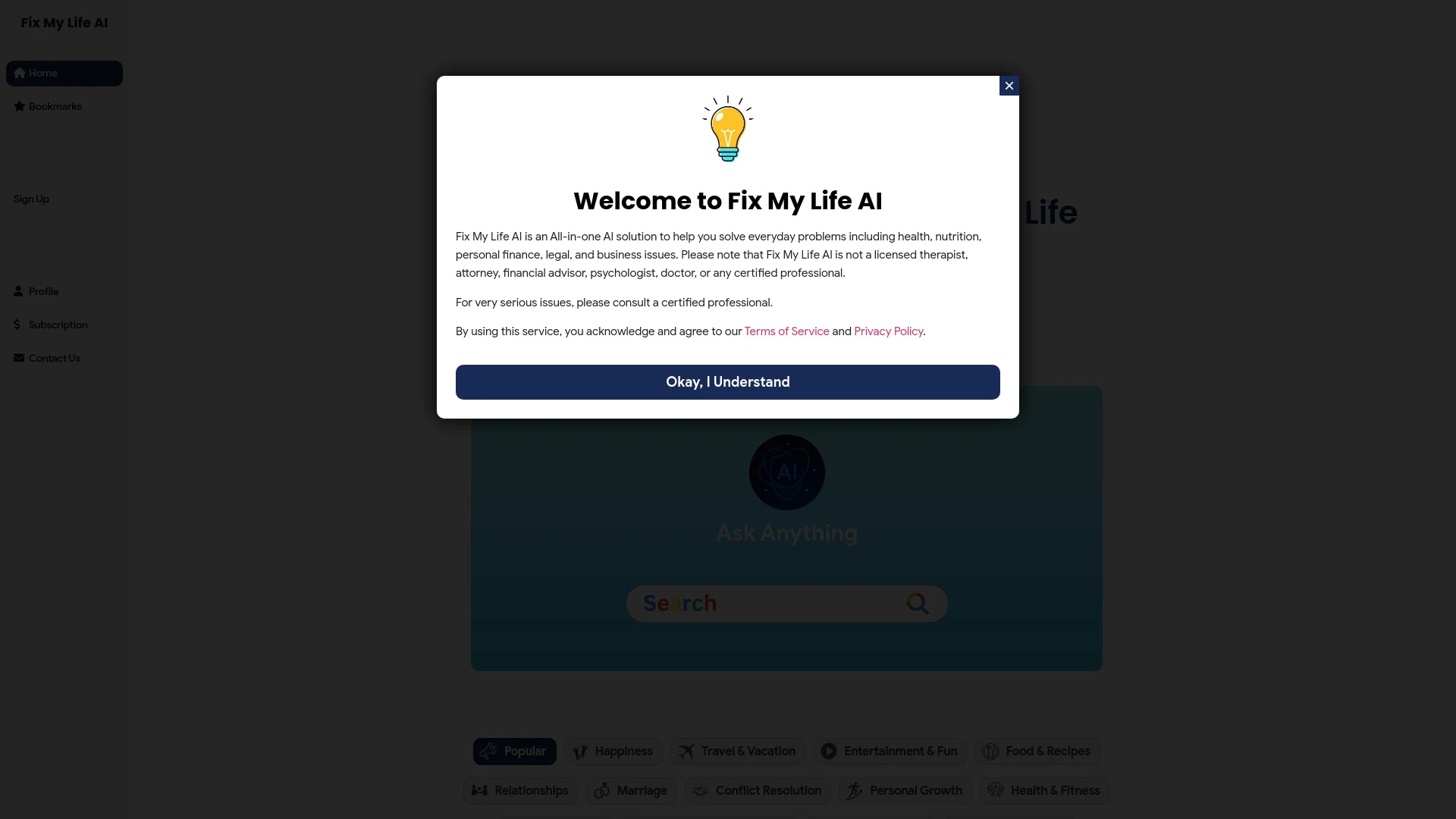 Fix My Life AI - AI Tool Ocean