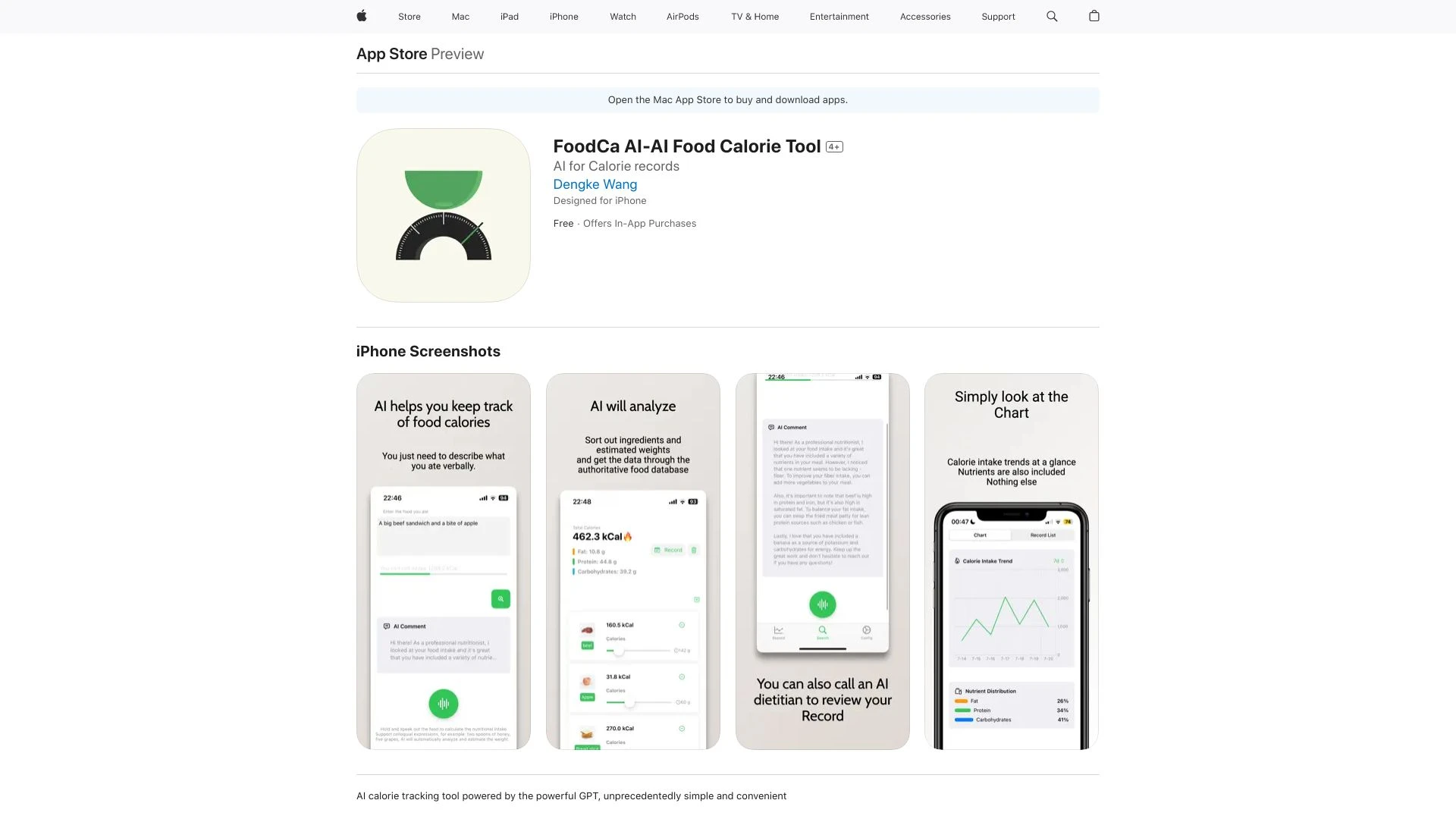 FoodCa AI-AI Food Calorie Tool - AI Tool Ocean