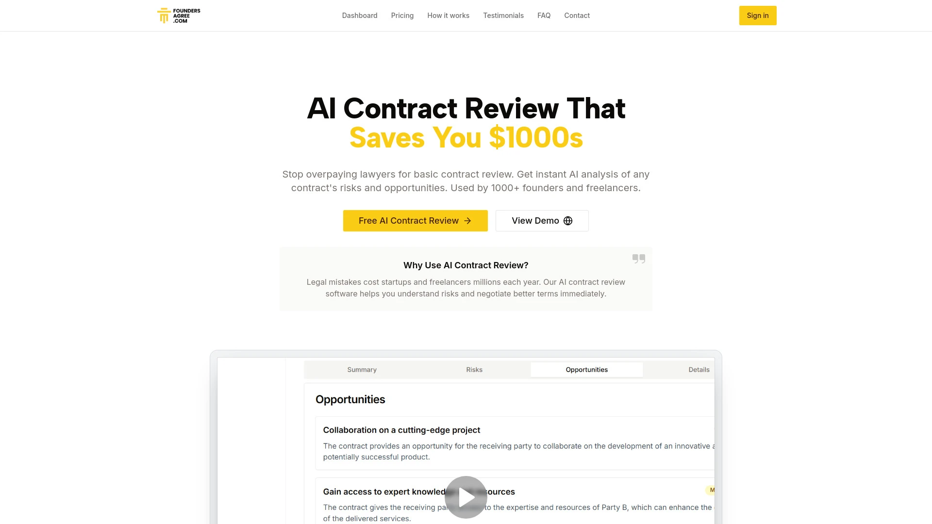 FoundersAgree - AI Tool Ocean