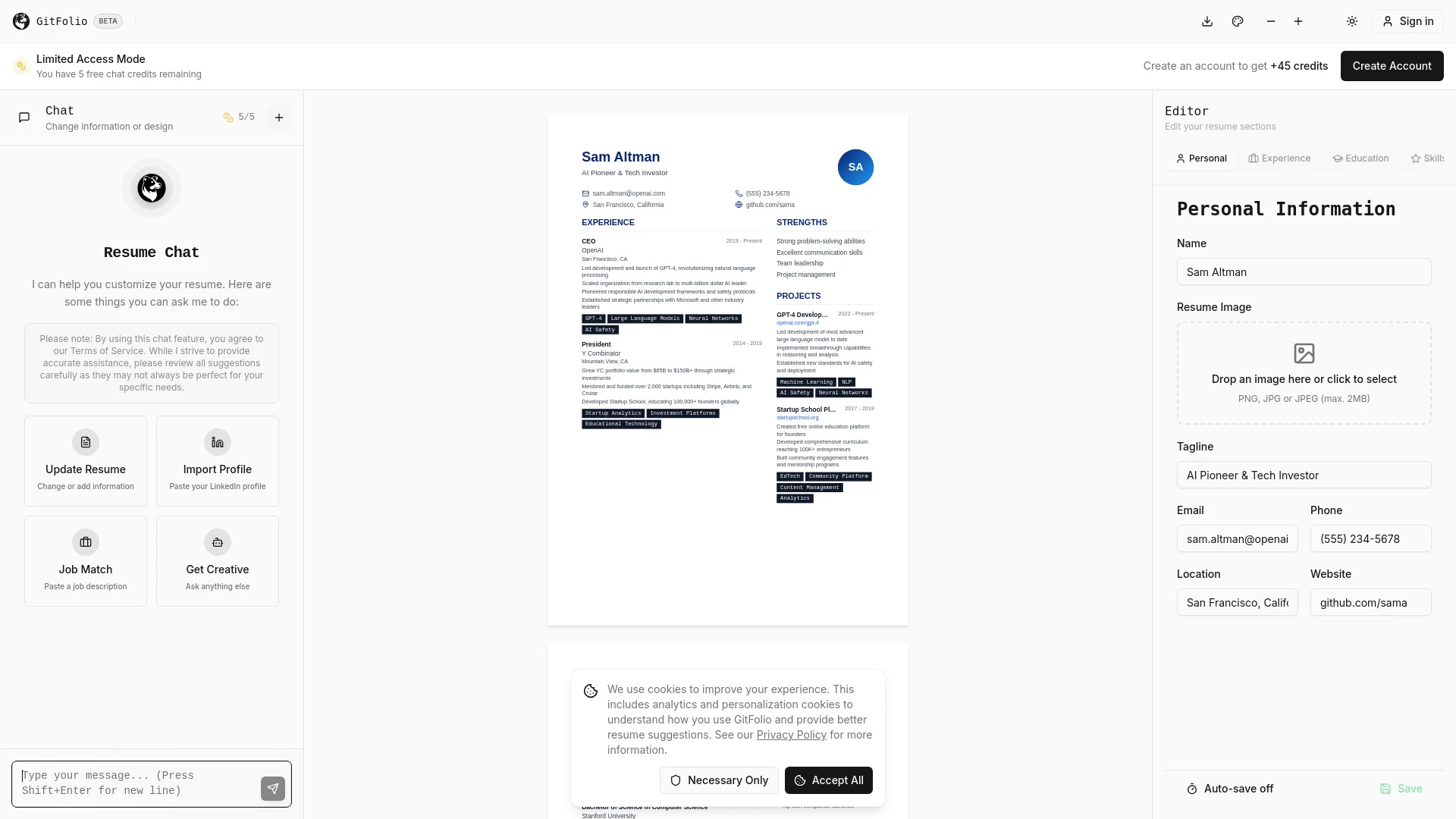 GitFolio - AI Tool Ocean
