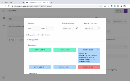 Google Classroom Assignment Scheduler Extension - Chrome Extension - AI Tool Ocean