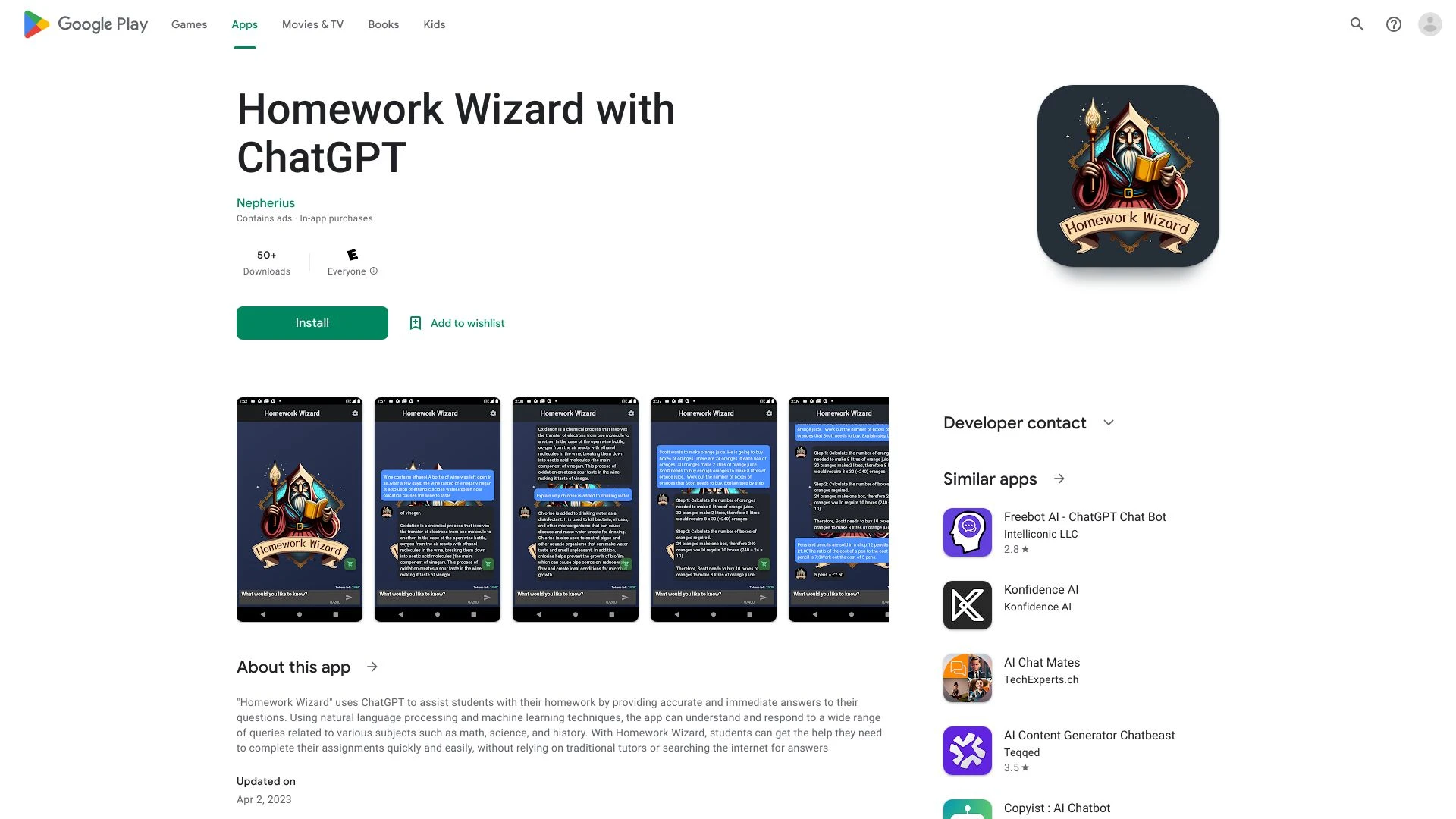 Homework Wizard - AI Tool Ocean