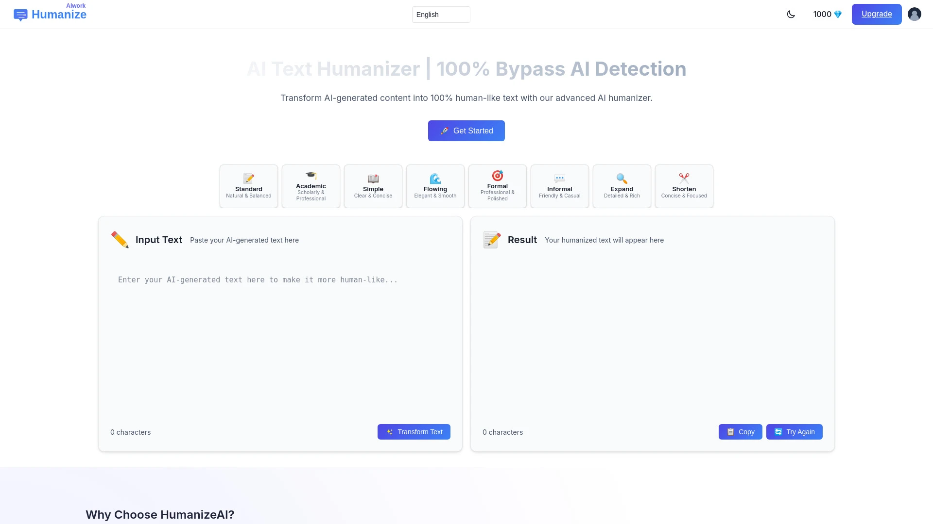 HumanizeAI - AI Tool Ocean