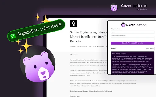 Hustle AI Cover Letter Generator - Chrome Extension - AI Tool Ocean