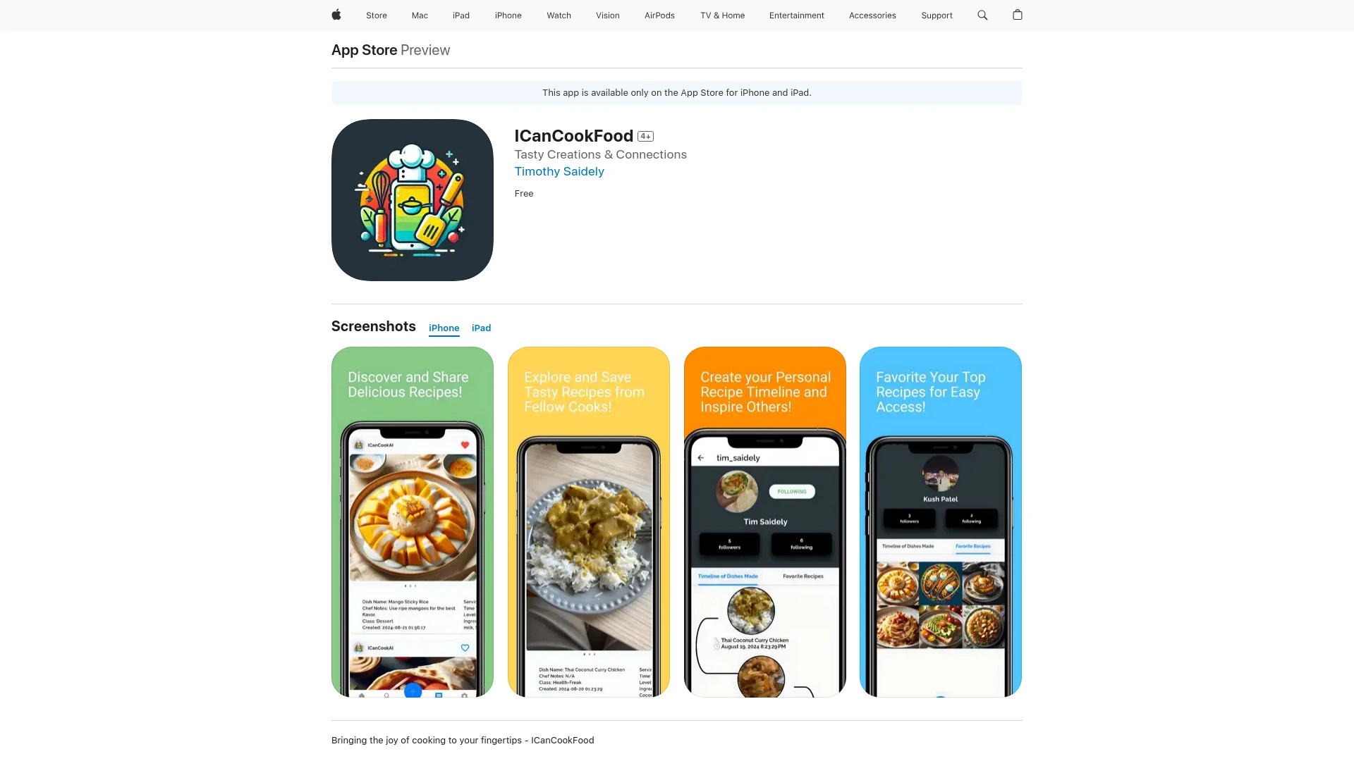 ICanCookFood - AI Tool Ocean