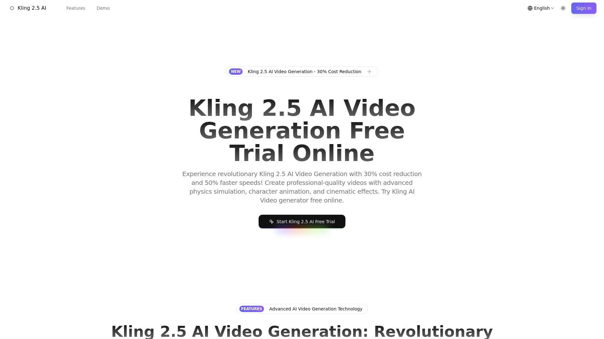 Kling 2.5 - AI Tool Ocean