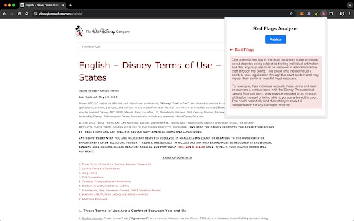 Legal RedFlag Detector - Chrome Extension - AI Tool Ocean