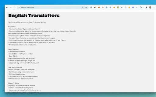 Legalese To English - Chrome Extension - AI Tool Ocean