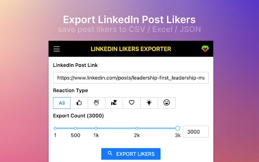 Likers Export - Chrome Extension - AI Tool Ocean