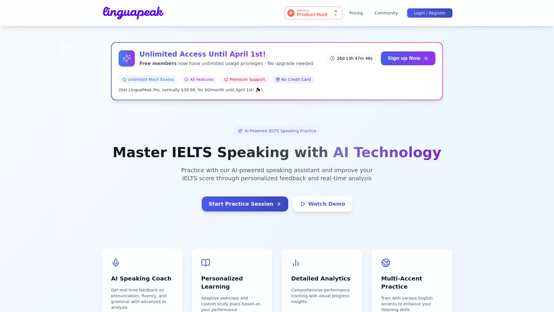 LinguaPeak IELTS&English - AI Tool Ocean