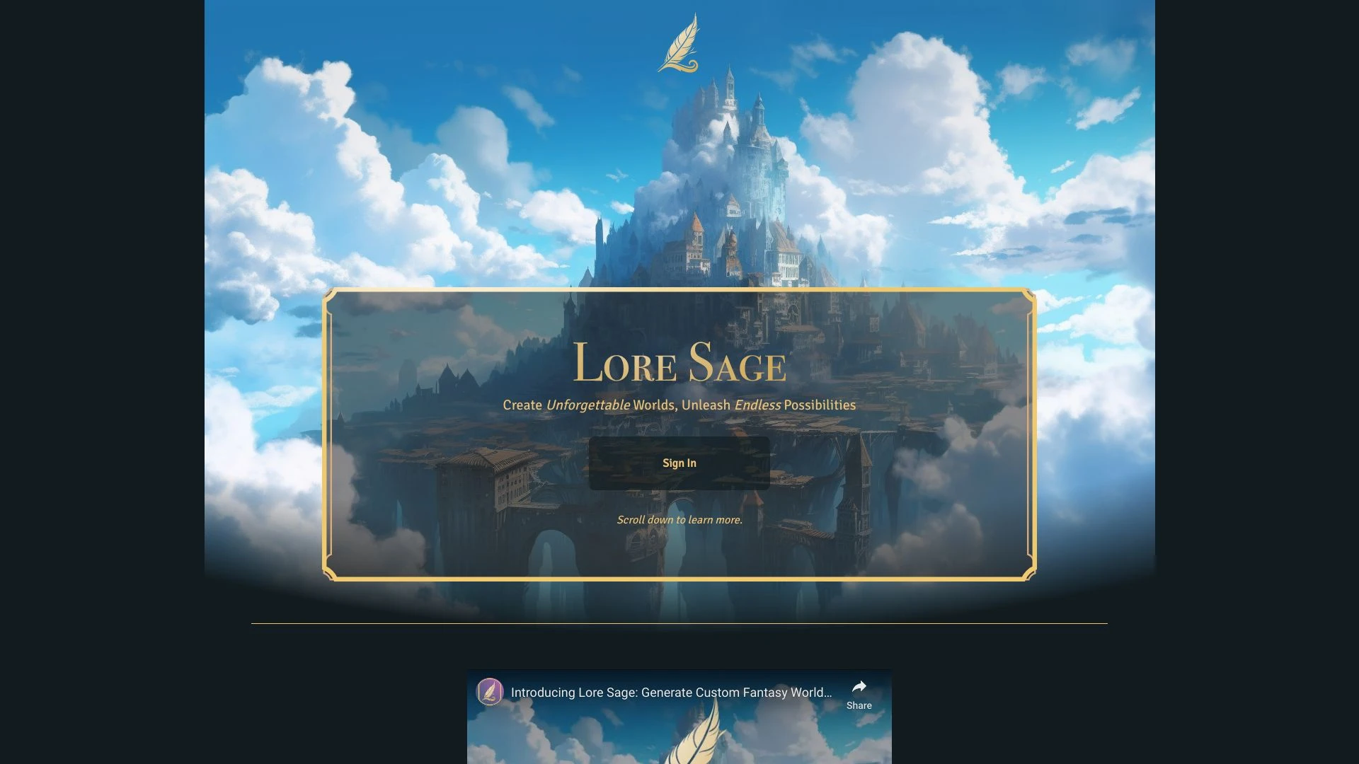 Lore Sage - AI Tool Ocean