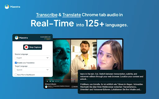 Maestra Realtime Transcription & Subtitling Extension - Chrome Extension - AI Tool Ocean