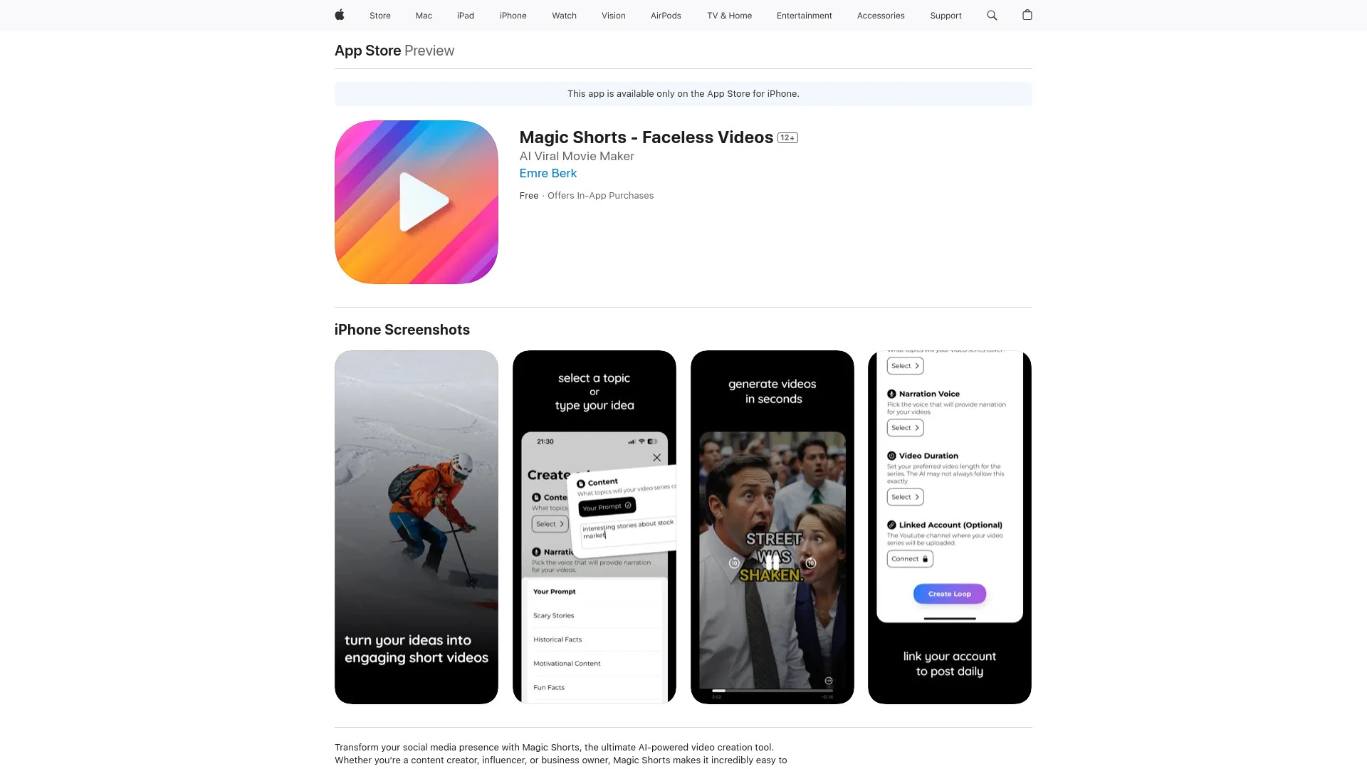 Magic Shorts - AI Tool Ocean