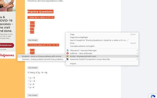 Math AI Tutor - Chrome Extension - AI Tool Ocean