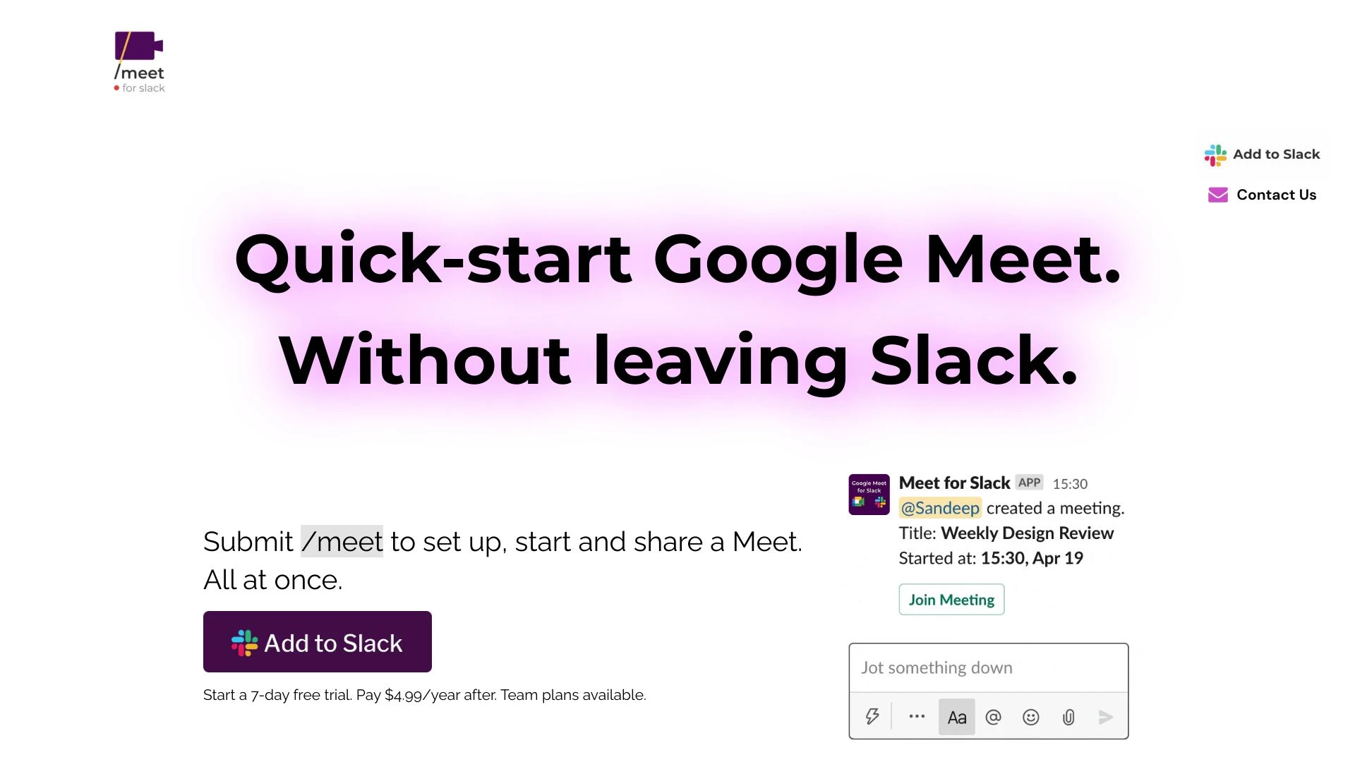 Meet for Slack - AI Tool Ocean