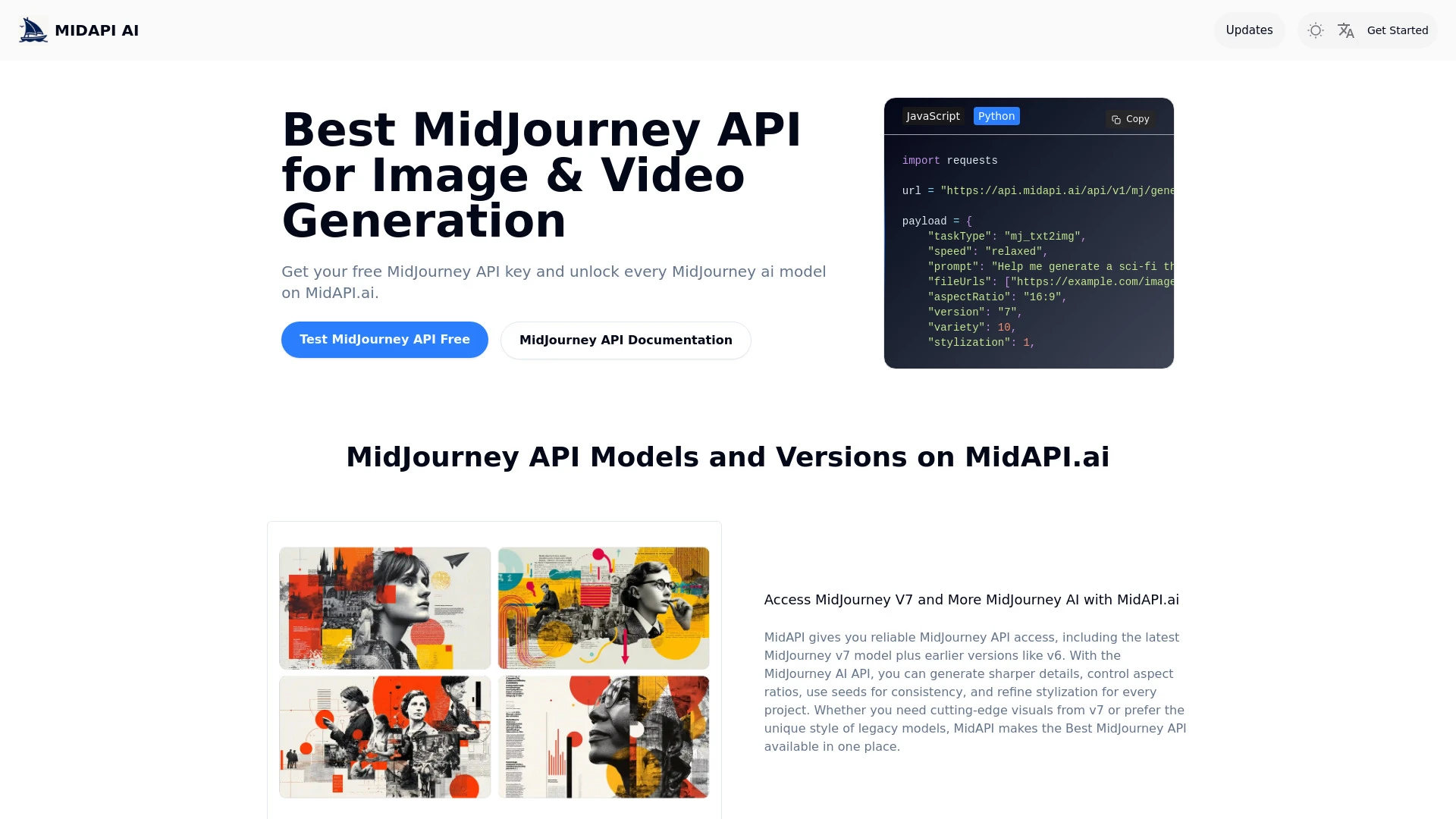 MidJourney API (Unofficial) - AI Tool Ocean
