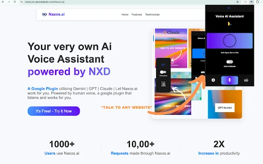Naxos.ai Voice Assistant - Chrome Extension - AI Tool Ocean