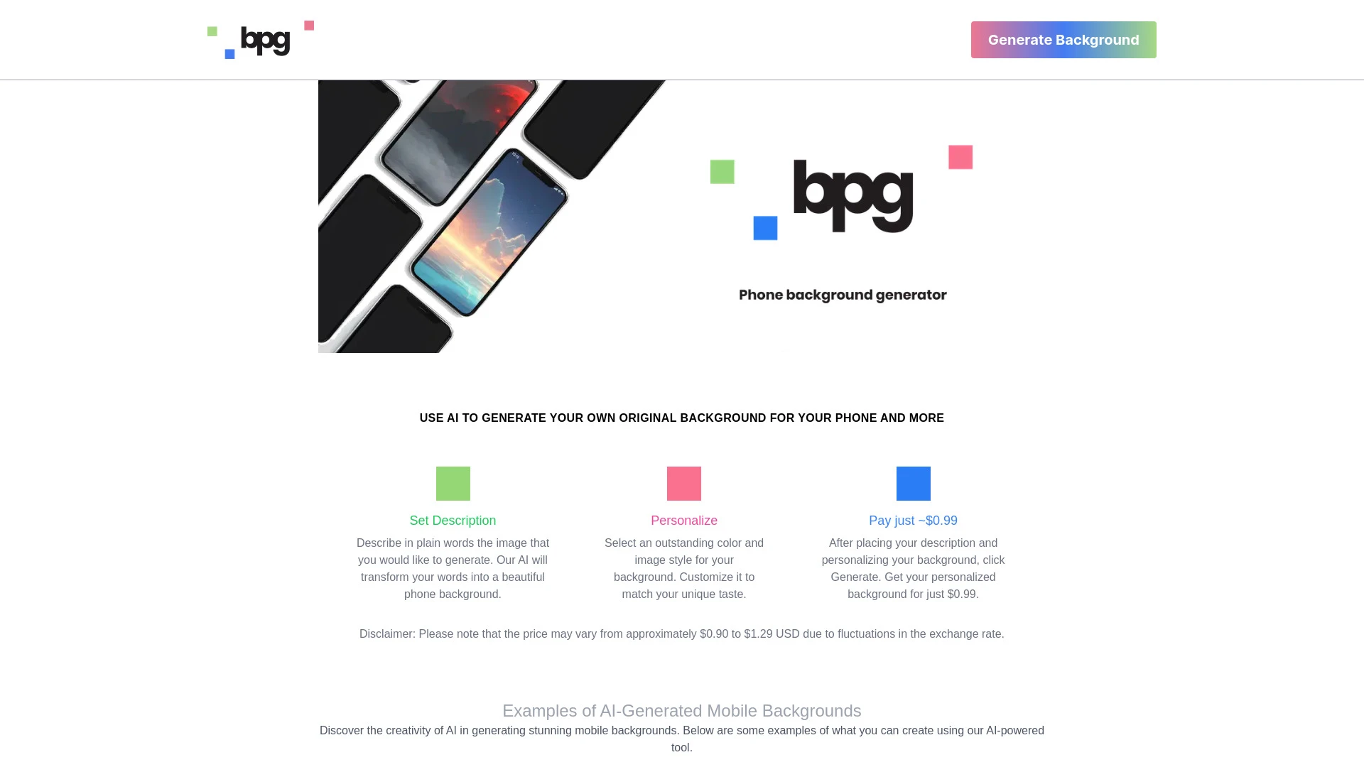 PBG (Phone Background Generator) - AI Tool Ocean