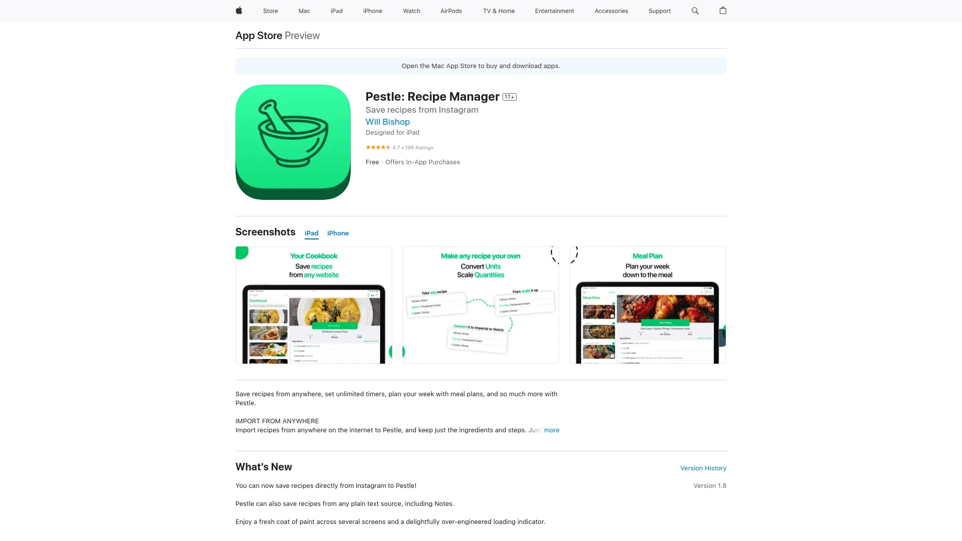 Pestle: Recipe Manager - AI Tool Ocean