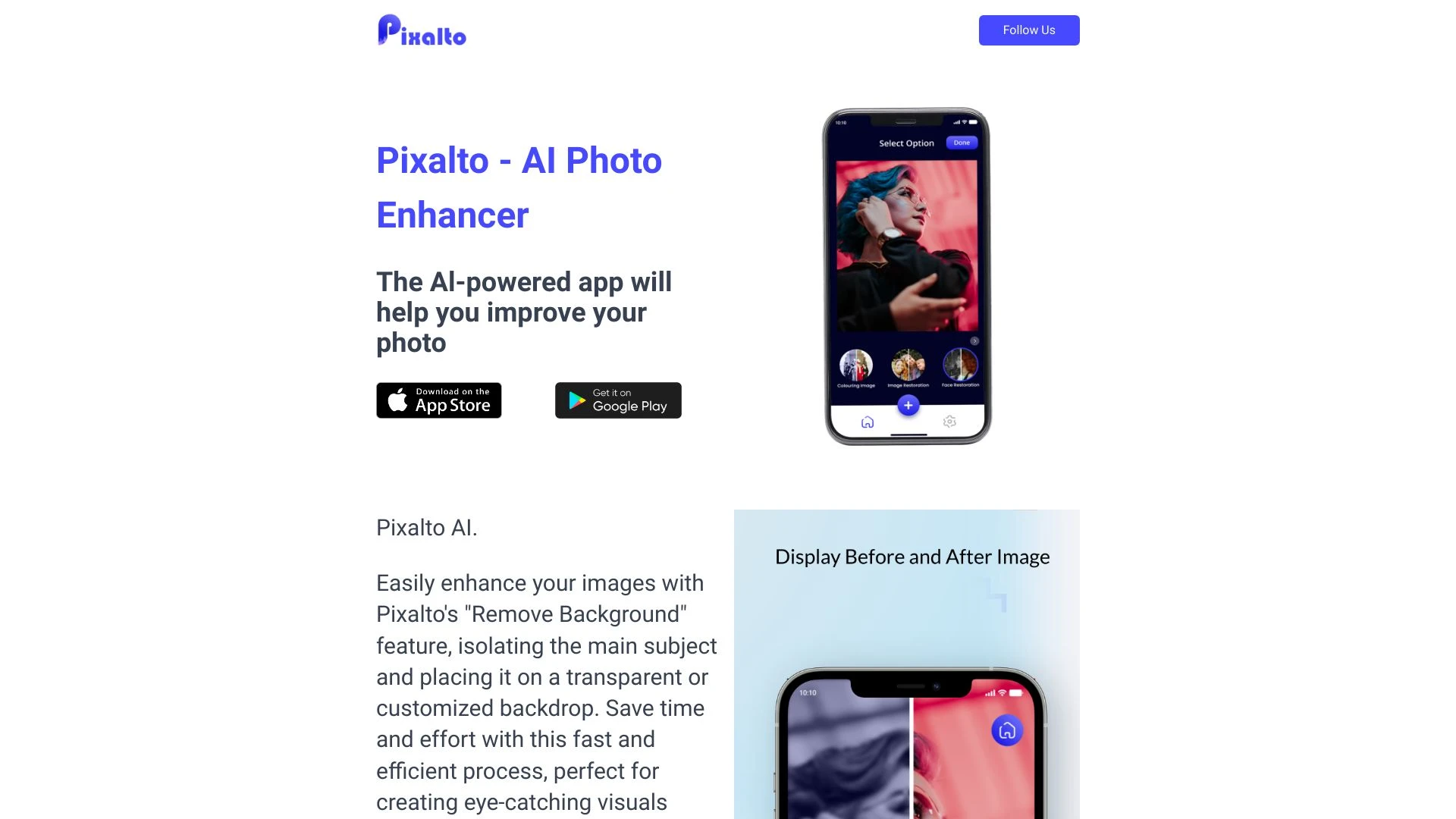 Pixalto AI Photo Enhancer - AI Tool Ocean