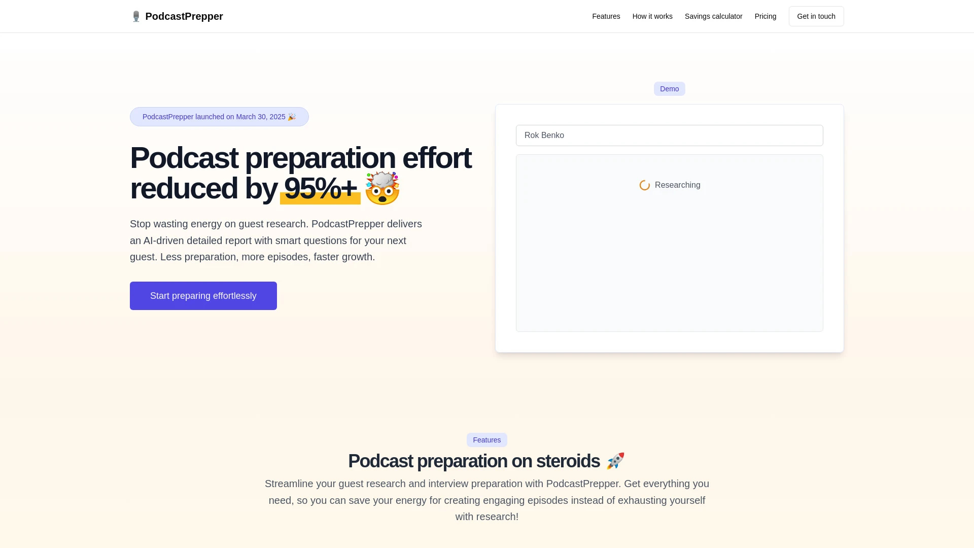 PodcastPrepper - AI Tool Ocean
