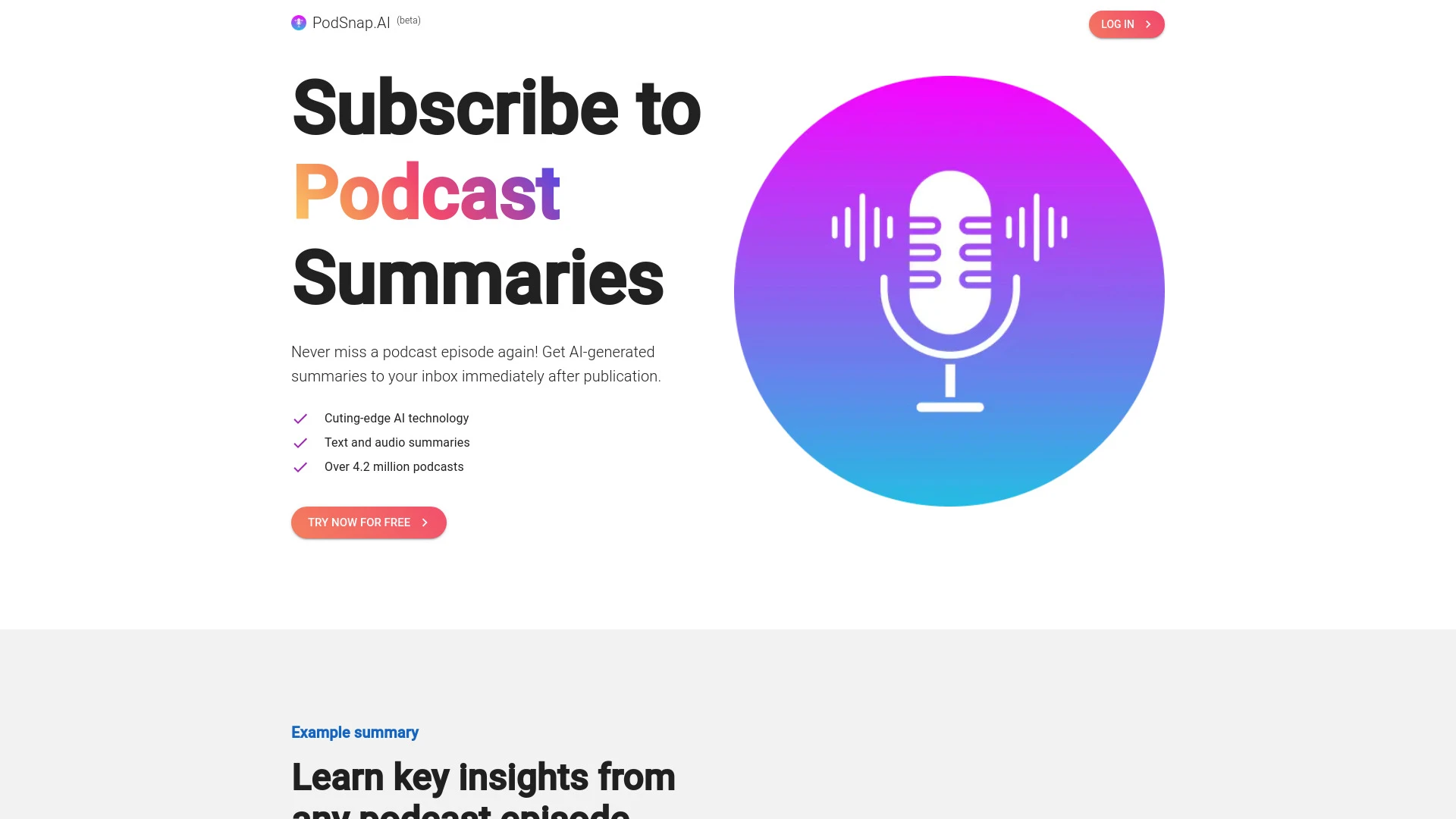 PodSnap.AI - AI Tool Ocean