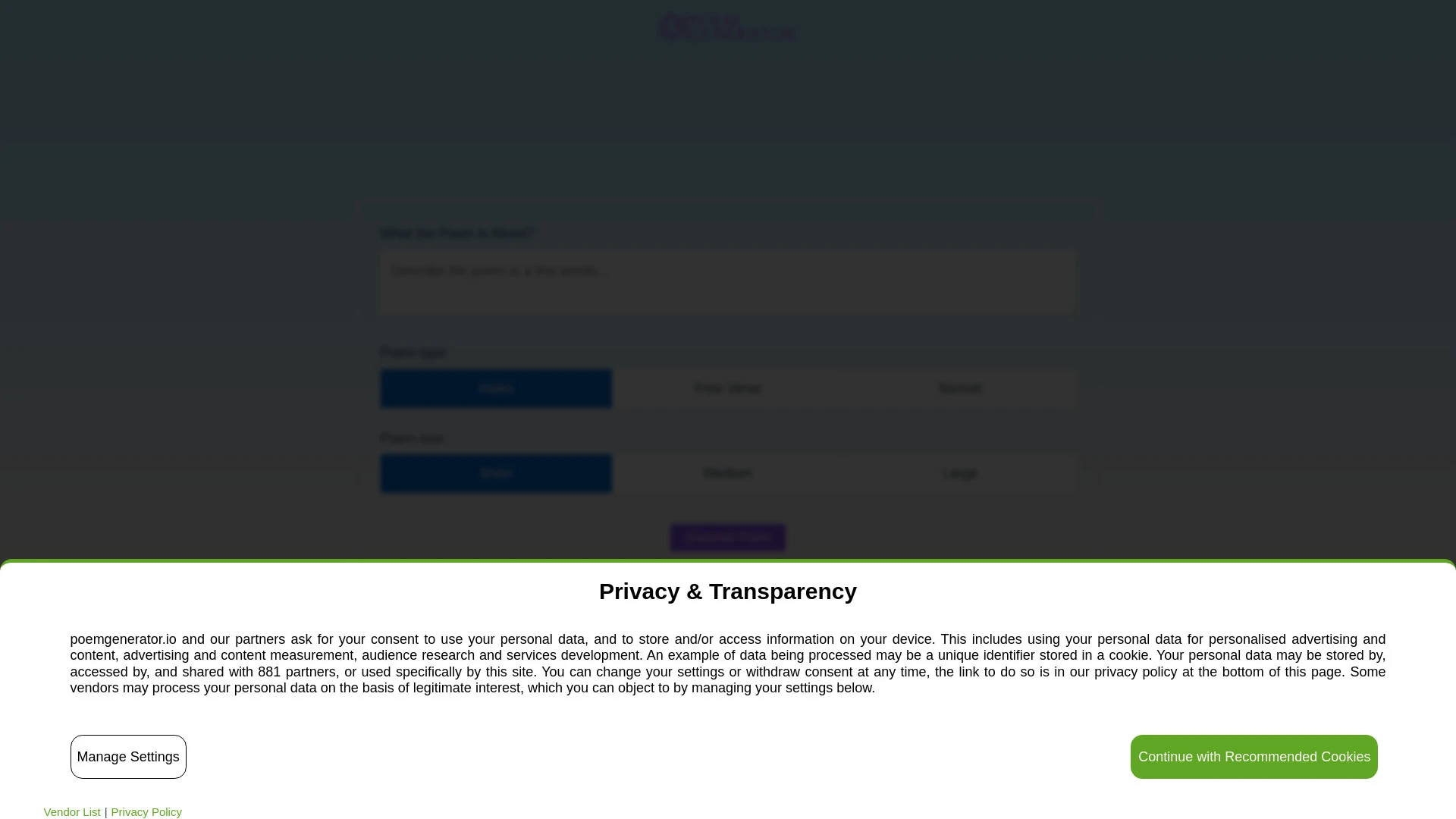 PoemGenerator.io - AI Tool Ocean