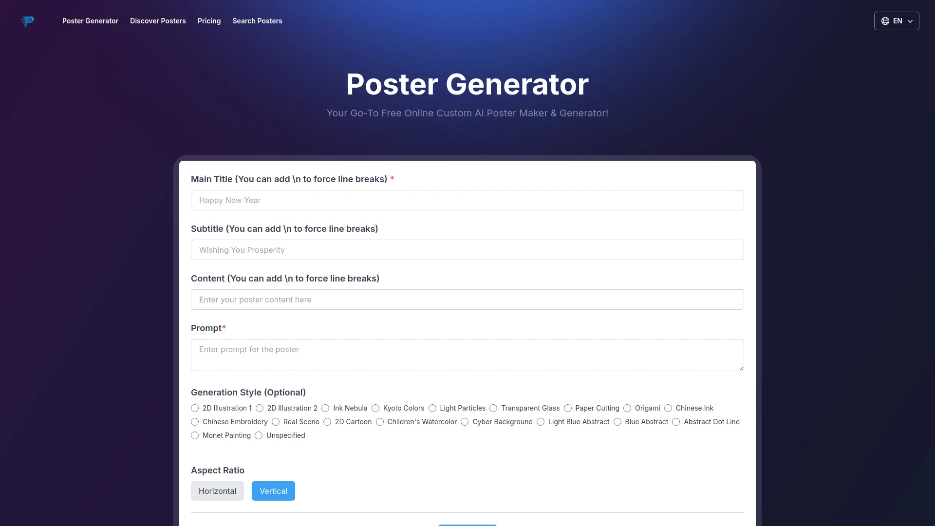 Poster Generator - AI Tool Ocean