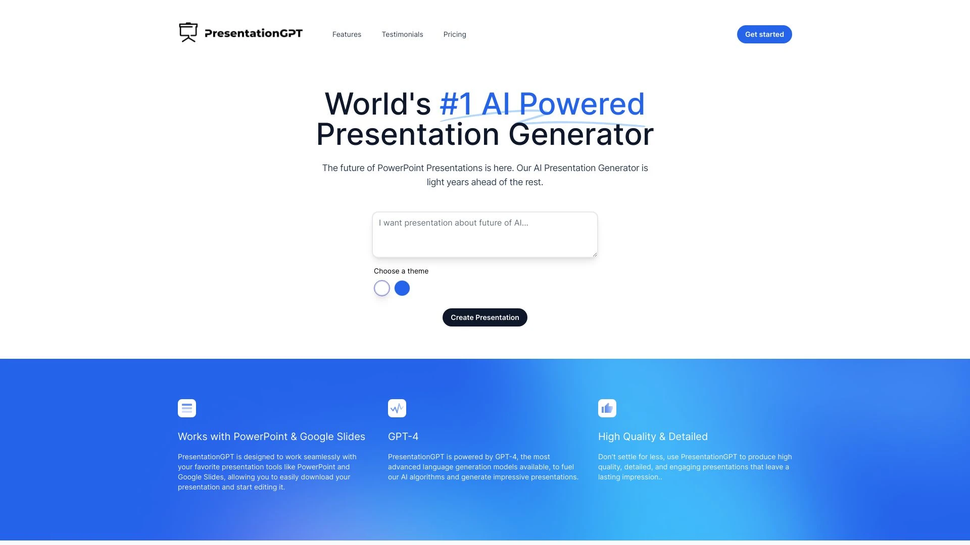 PresentationGPT - AI Tool Ocean