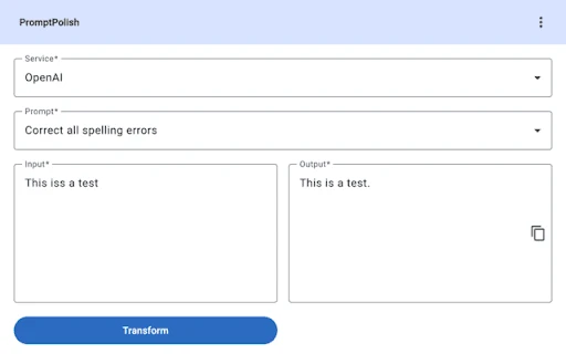 PromptPolish - Chrome Extension - AI Tool Ocean