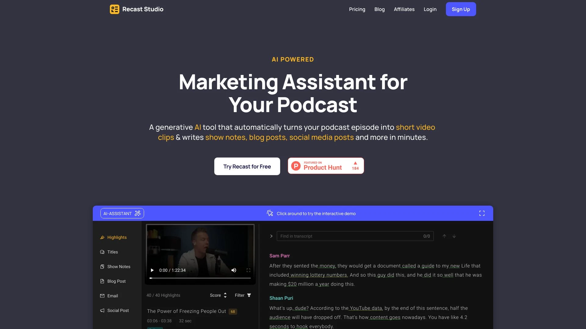 Recast Studio - AI Tool Ocean