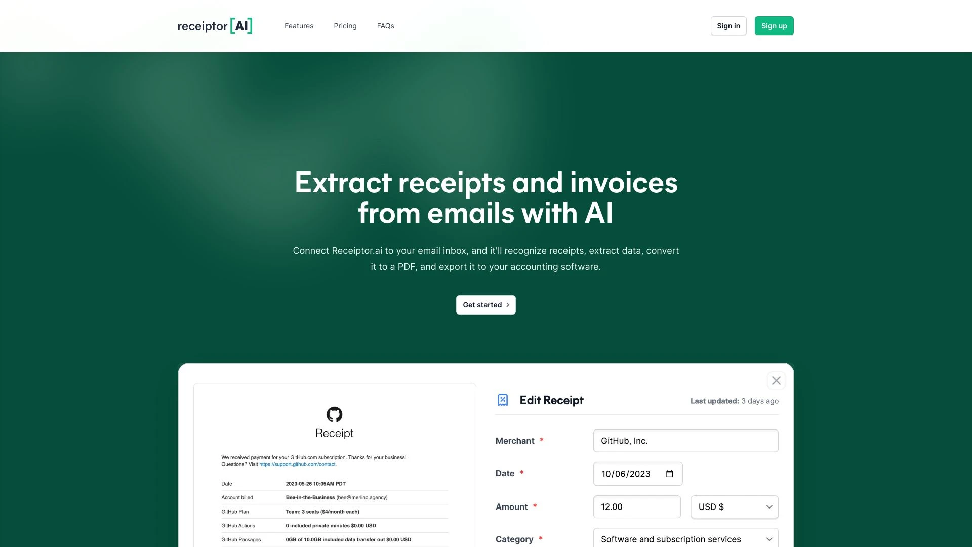 Receiptor AI - AI Tool Ocean
