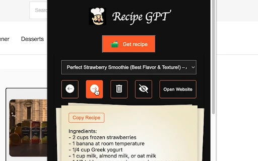 Recipe GPT - Chrome Extension - AI Tool Ocean