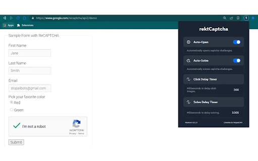 rektCaptcha - Chrome Extension - AI Tool Ocean