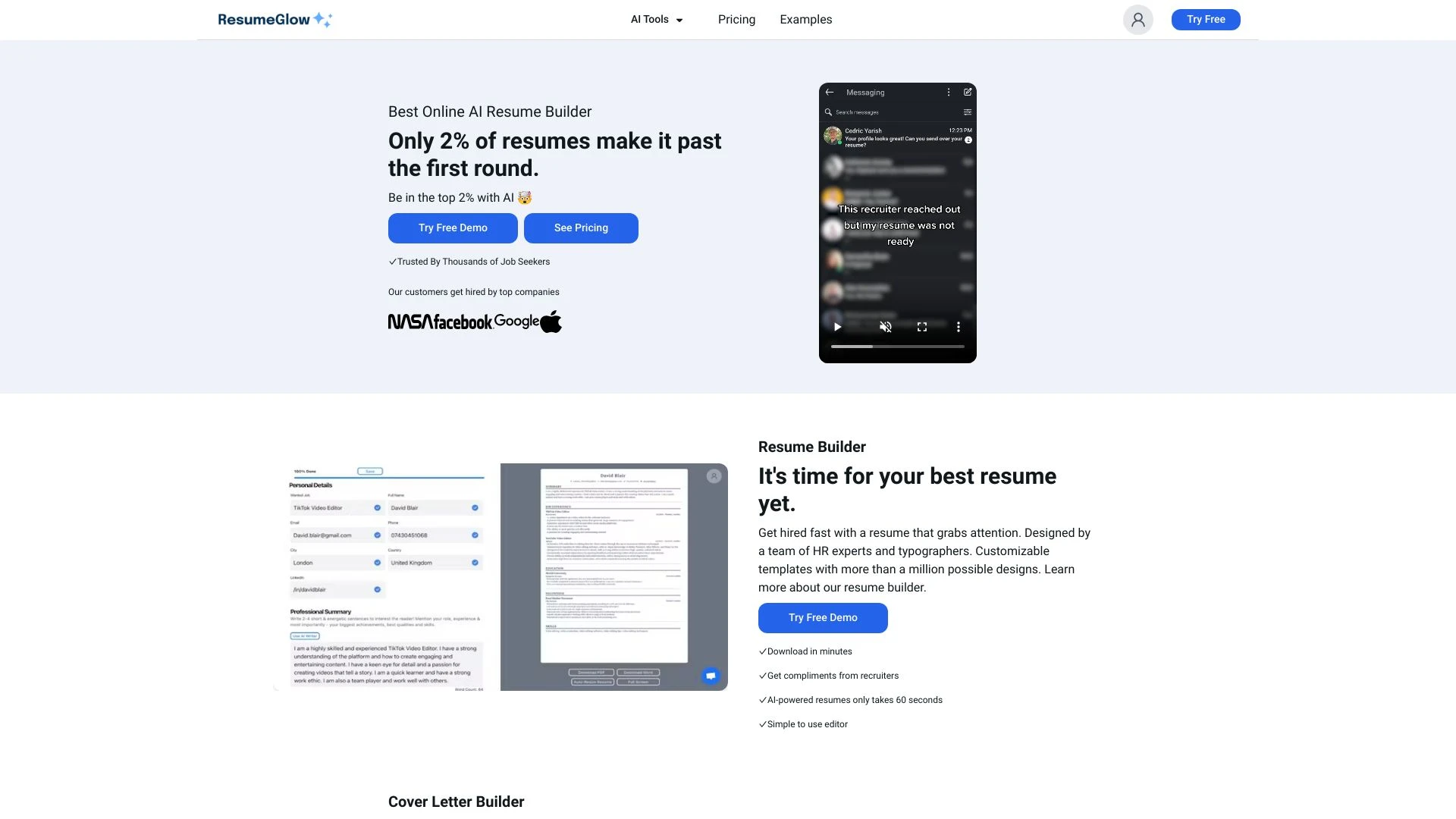 ResumeGlow - AI Tool Ocean