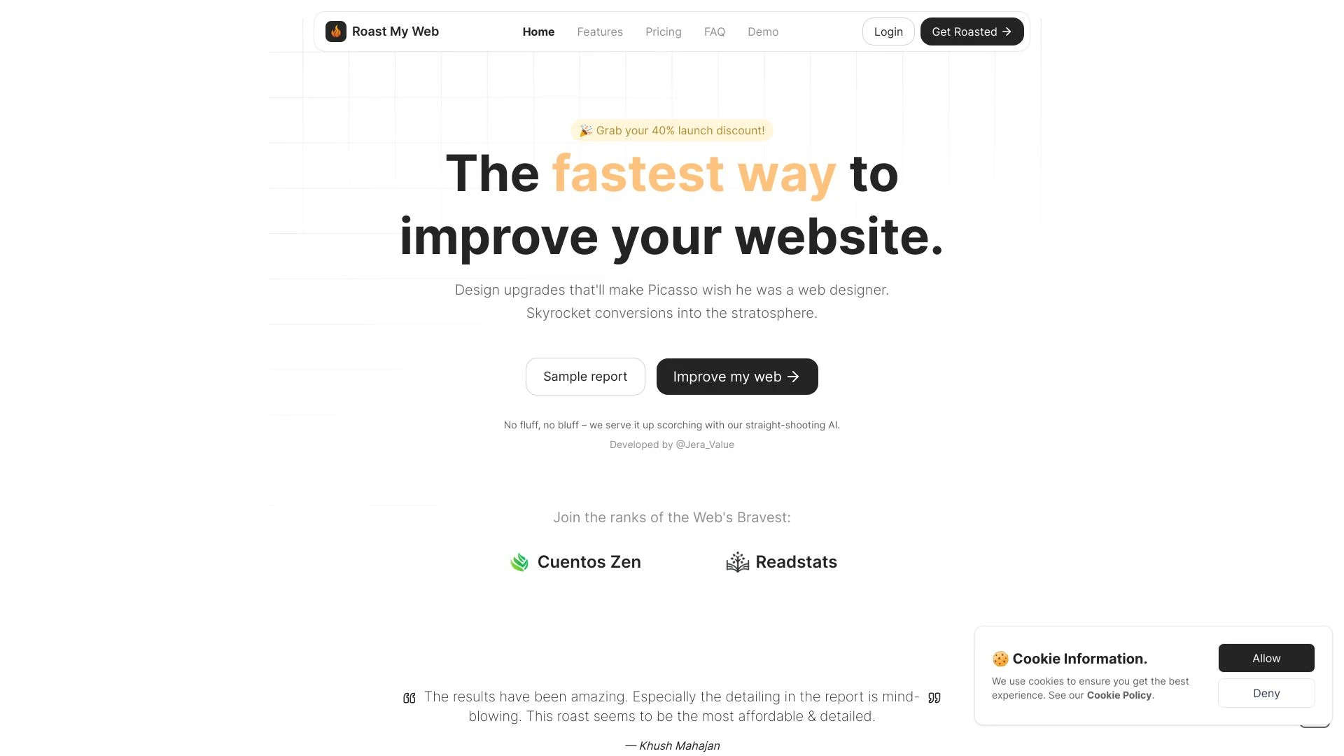 Roast My Web - AI Tool Ocean