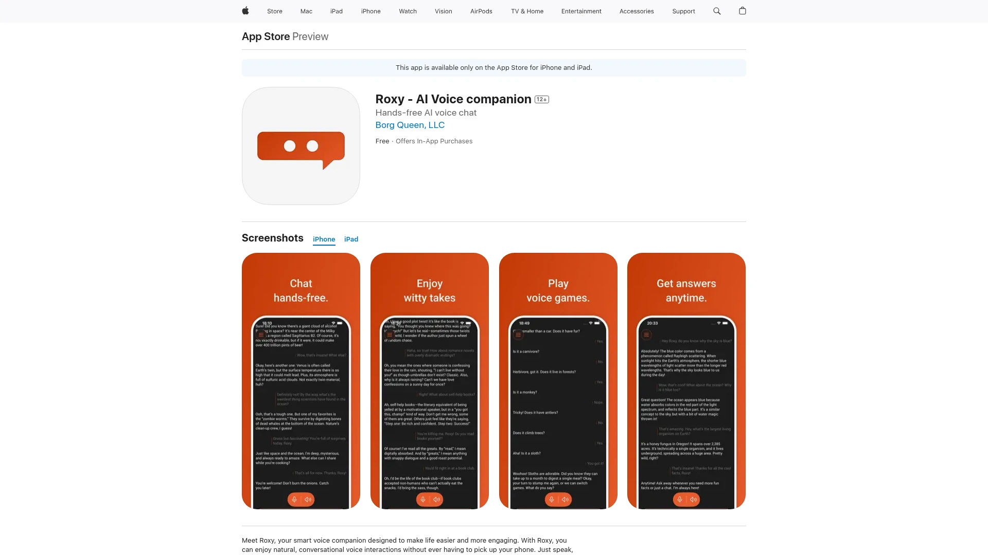 Roxy - AI Voice companion - AI Tool Ocean