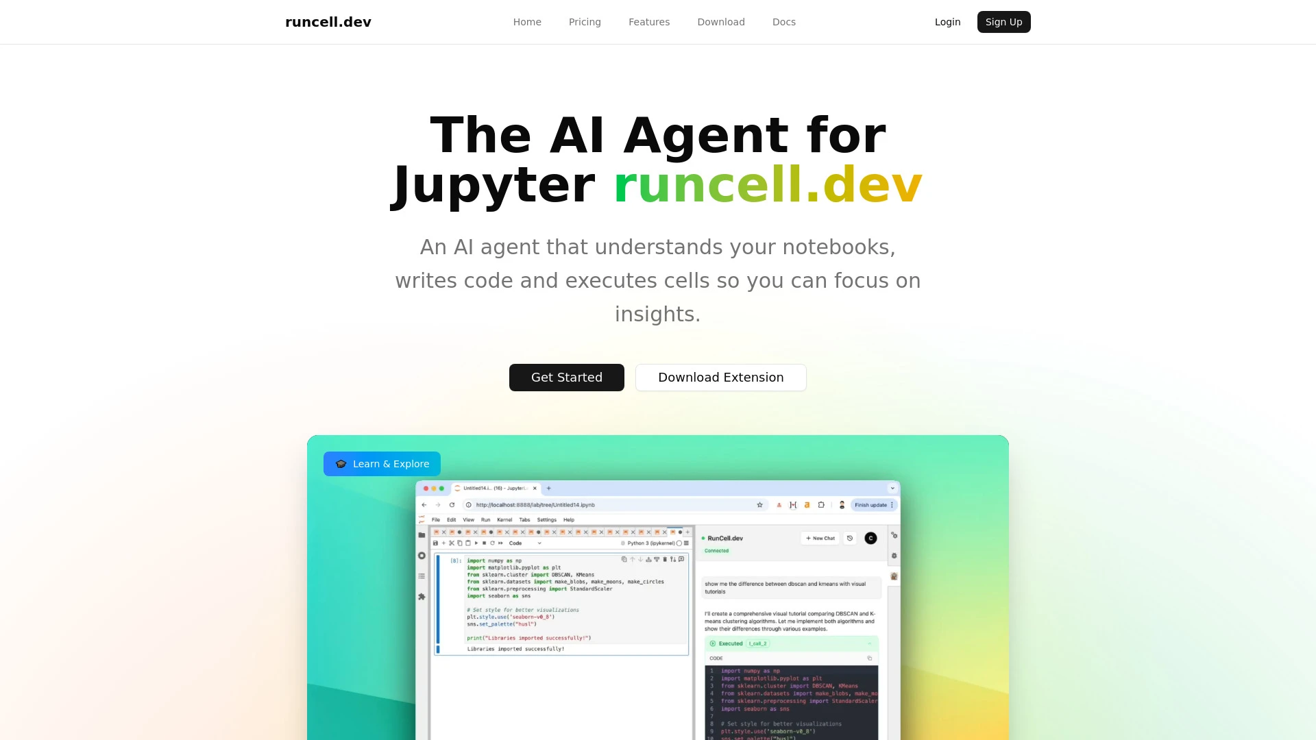 Runcell - Jupyter AI Agent - AI Tool Ocean