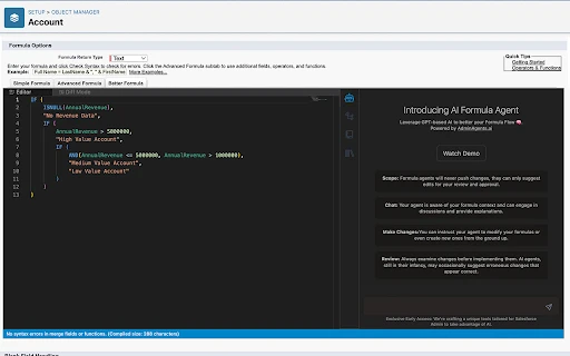 Salesforce Formula Editor Extension - Chrome Extension - AI Tool Ocean