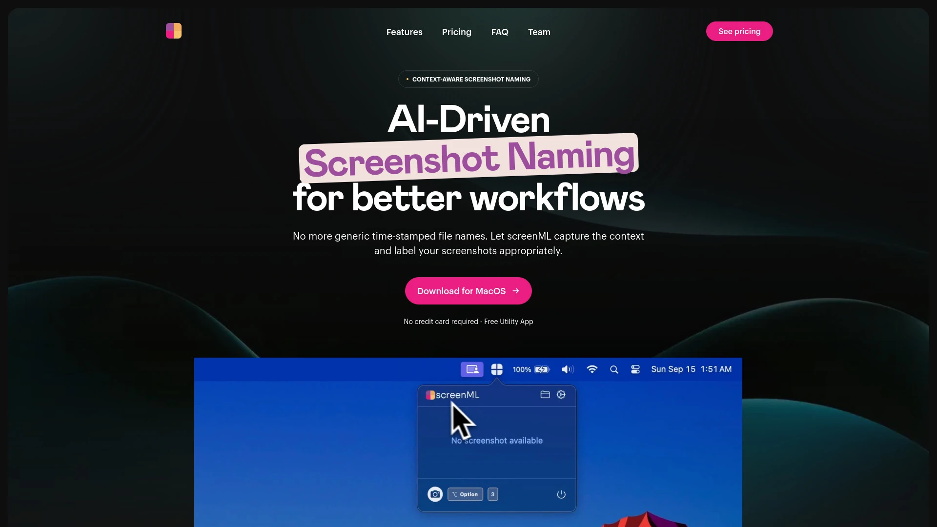 ScreenML - AI Tool Ocean