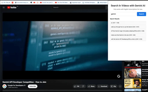 Search in YouTube Videos with AI - Chrome Extension - AI Tool Ocean