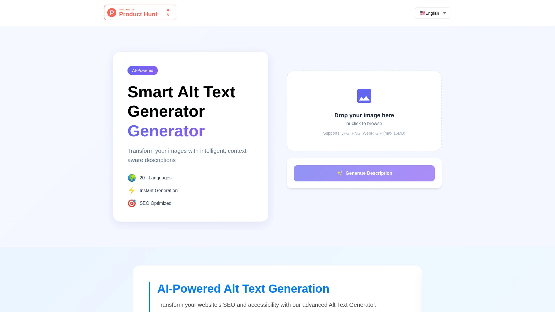 Smart Alt Text Generator - AI Tool Ocean